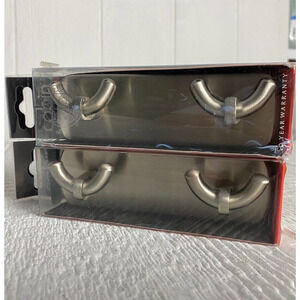 Smedbo Cabin Quadruple Towel Robe Hook Satin Nickel Solid Brass 6" Lot of 2 FLAW